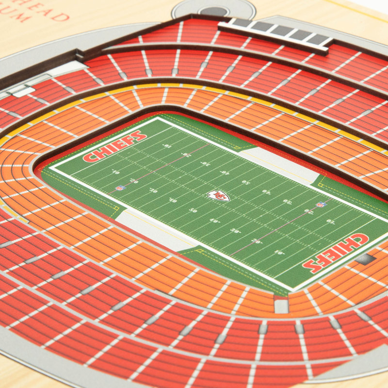 Art mural NFL 5 couches Stadiumview, Chiefs de Kansas City, Bleu sarcelle