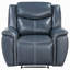 Fauteuil inclinable rembourré bleu Brier