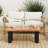 Teak Wood Patio Table With  River Feel Epoxy Tabletop Indoor Outdoor Side Table
