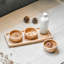 Ensemble de 3 assiettes en bois d'hévéa brun