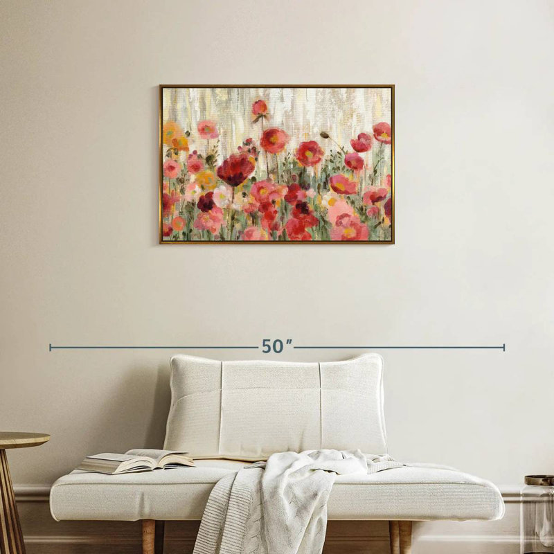 Fleurs saupoudrées, Cadre flottant doré, 31 po x 21 po