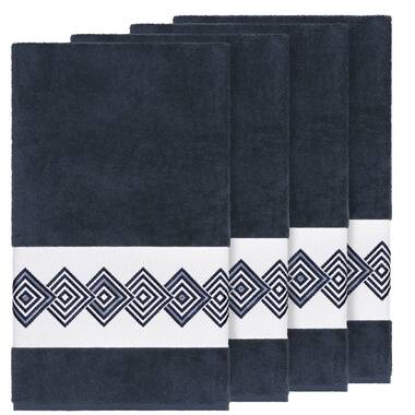 Orren Ellis Byron Turkish Cotton Bath Towel (Set of 4), Gray