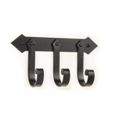 Hand Forged 3 Iron Hook Rack