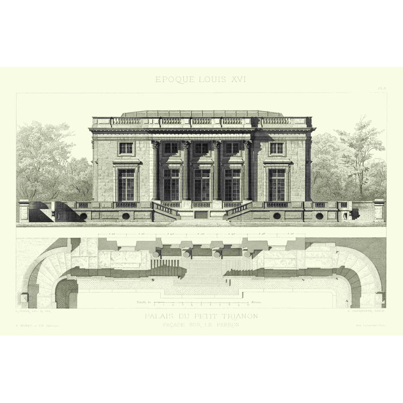 Palais du Petit Trianon, H 8 po x l 12 po x P 1,25 po