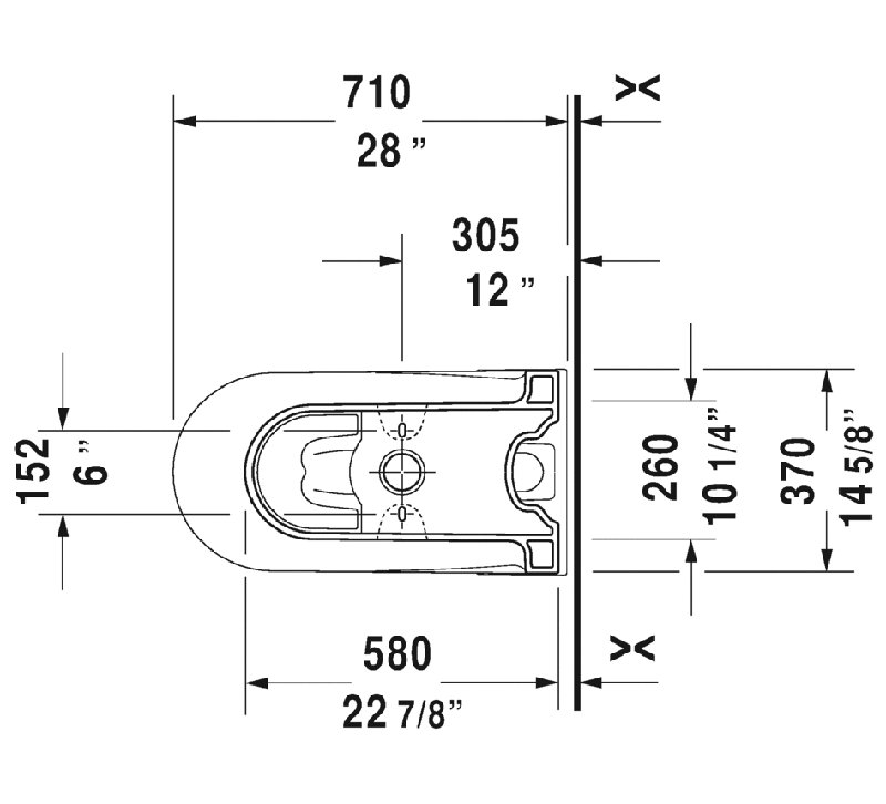 Toilette allongée une pièce 1,28 gpf (économe en eau) avec surface émaillée (siège non inclus) Starck 2