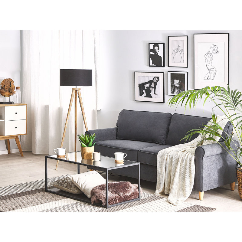 Barrera 3 Seater Velvet Sofa, Grey
