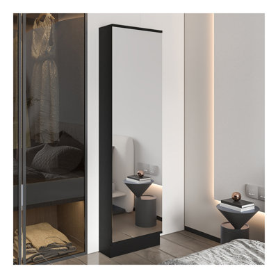Shoe Rack Chimg, Mirror, Five Interior Shelves, Single Door Cabinet