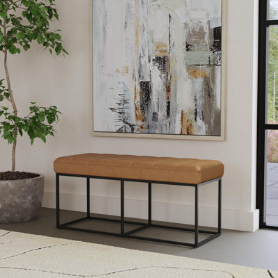 Xzavien Faux Leather Upholstered Bench