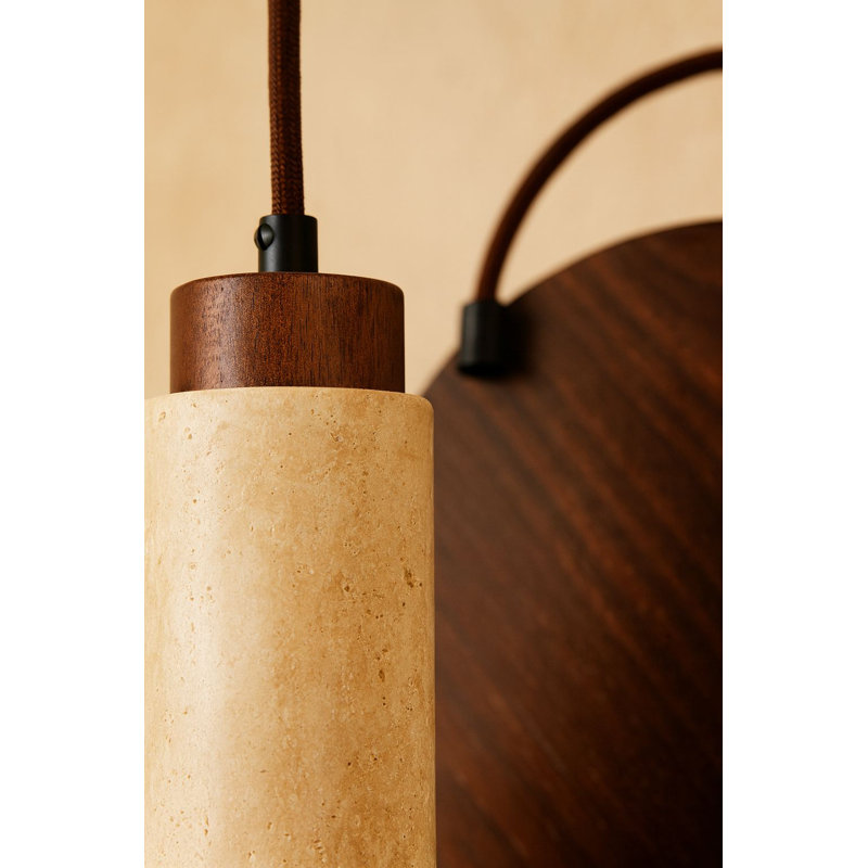Lustre réglable élégant, placage en bois et structure en métal, finition beige / noyer, 9,8 po x 7,1 po | Taille du capuchon: 2 2,6 po x 7,1 po | Hauteur totale: 9,1 à 60,2 pouces | 3 x douille 10 W GU10 Max (ampoule non incluse), éclairage élégant pour la décoration intérieure