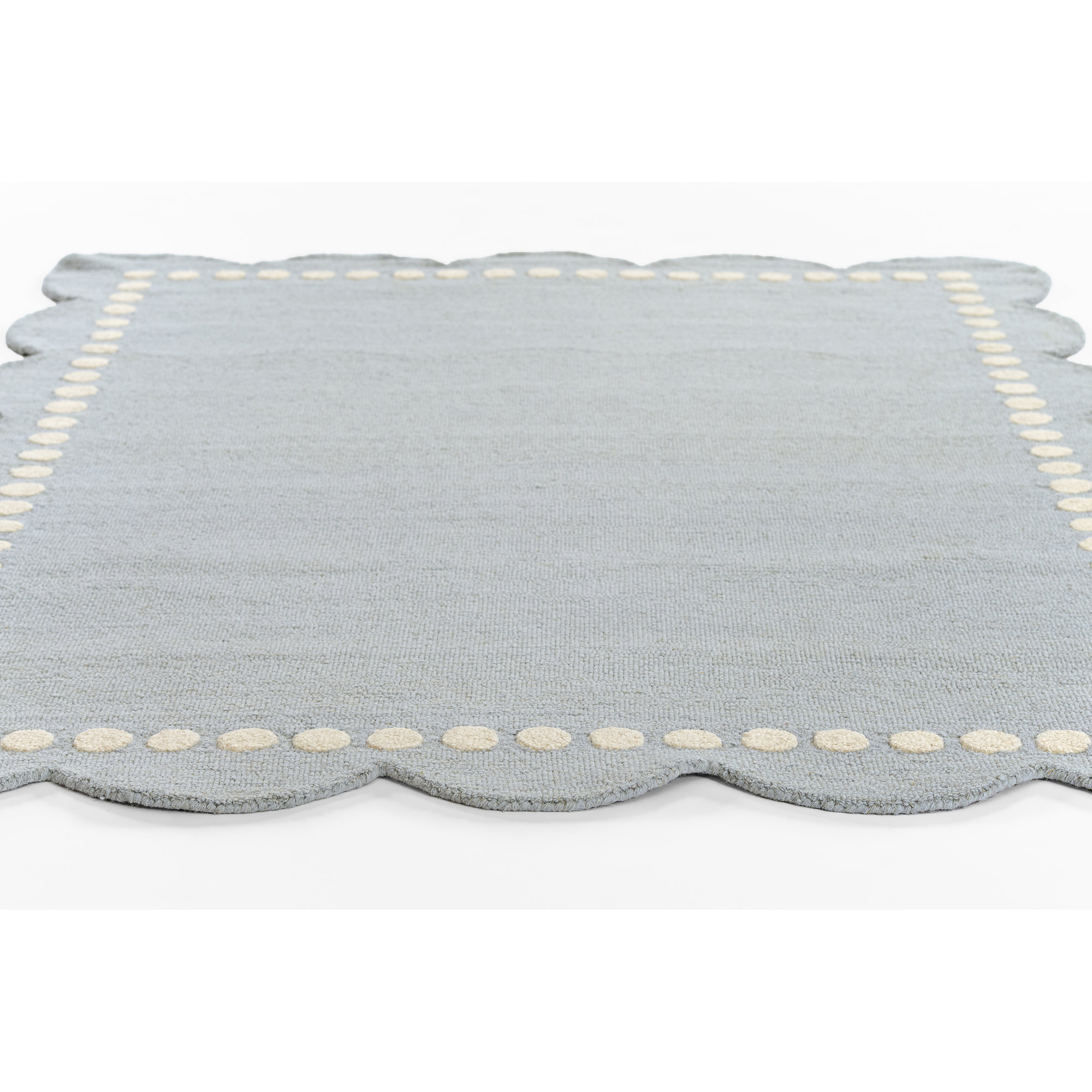 Lola Hand Tufted Wool Solid Blue Area Rug, Rectangle 7'10" x 9'10"