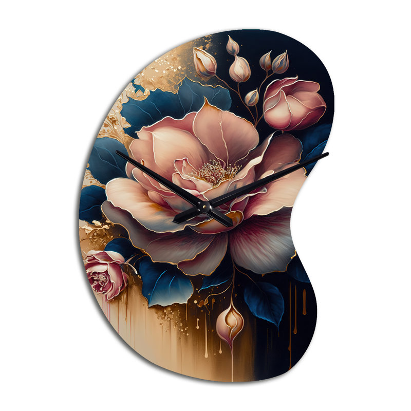 Horloge murale décorative rose rose Decadent, Petit
