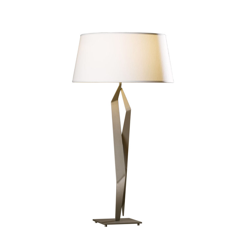 Facet 33.7" Standard Table Lamp, Natural Anna, Bronze