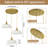  Junathean 3 - Light Wide Gold Dome Pendant with Petal Glass Lampshade with Cord-122780816-112383669