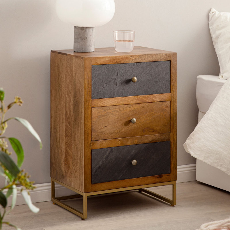Stankiewicz Solid Wood Bedside Table, Brown