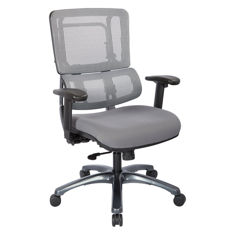 Ergonomic Executive Swivel Chair with Grey Mesh and Titanium Base