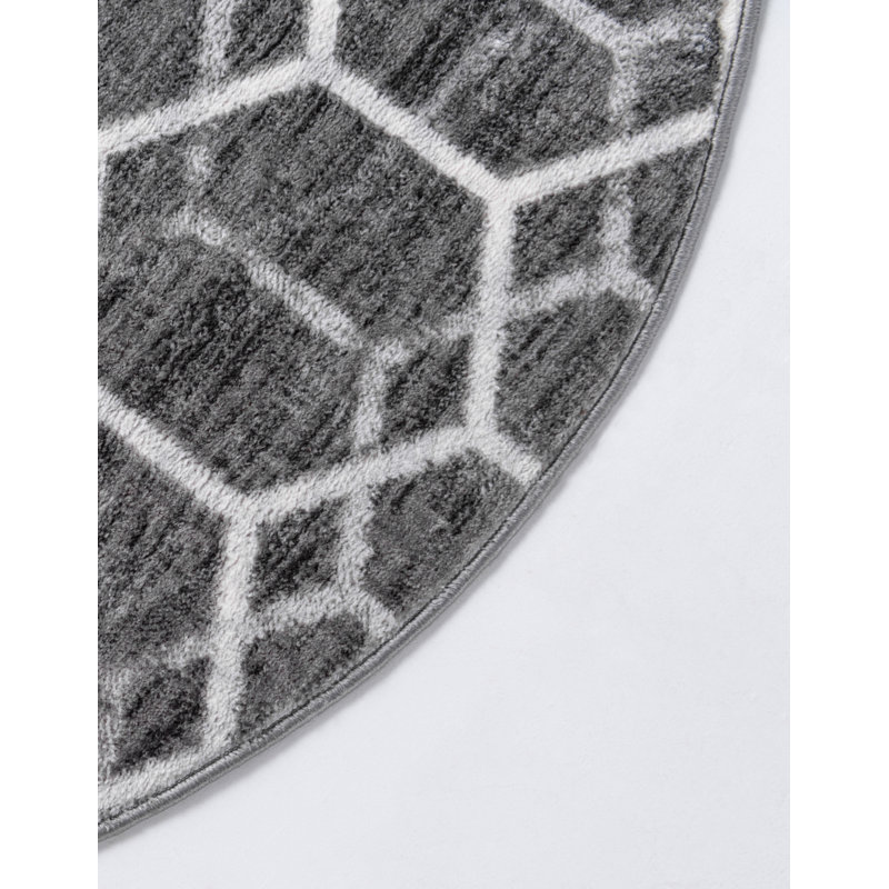 Jabrayah Geometric Indoor Rug, Round 8'