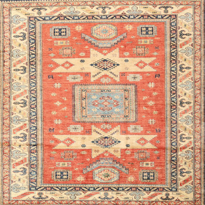 Tapis oriental jaune clair / orange / noir Overkamp