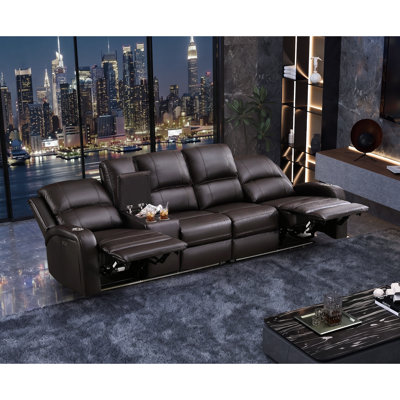 Vardie Faux Leather Power Reclining Sectional