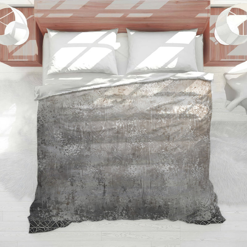 Silver Abstract Texture Comforter, Twin