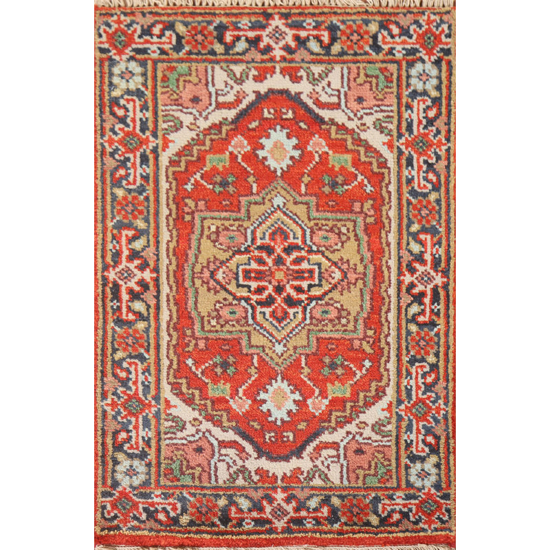 Tapis oriental rouge en laine rouge 2x3
