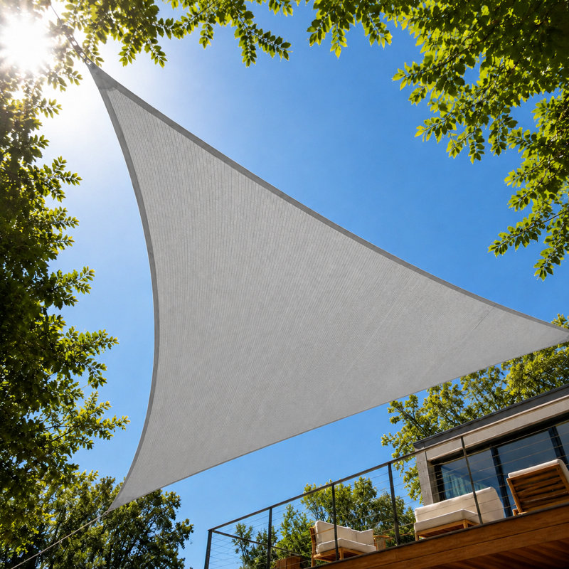 22' Triangle Shade Sail, Grey, 25 ft. x 25 ft.