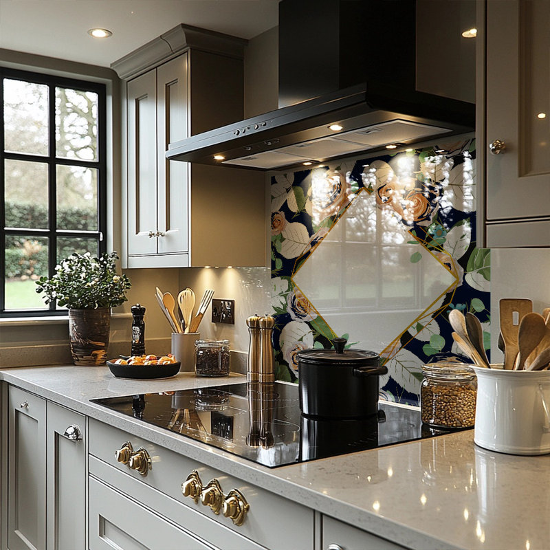 Decorative Flowers On Splash Back