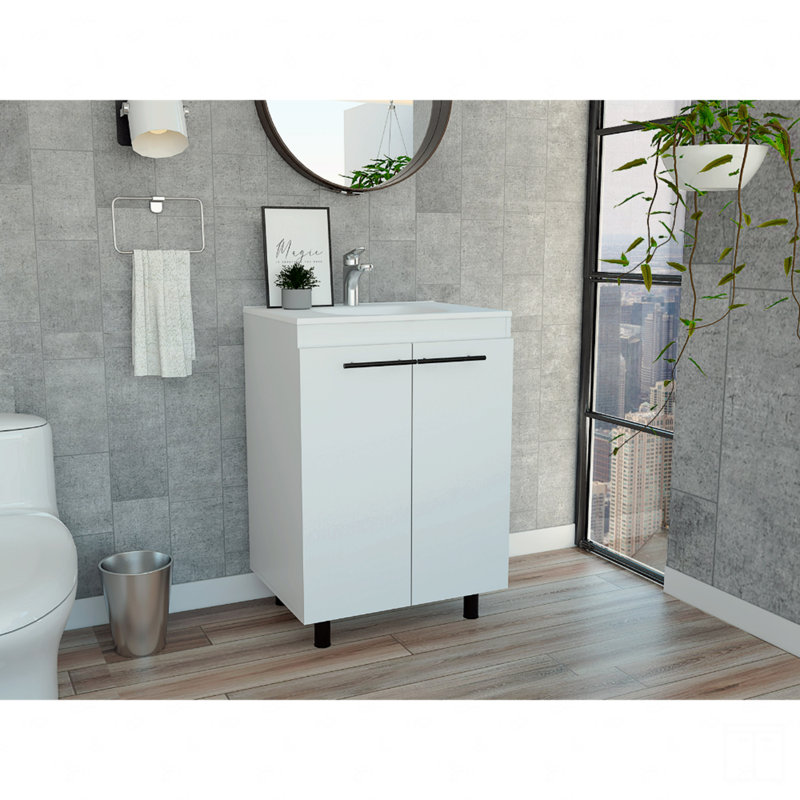 Armoire 24 po, porte double, deux tablettes