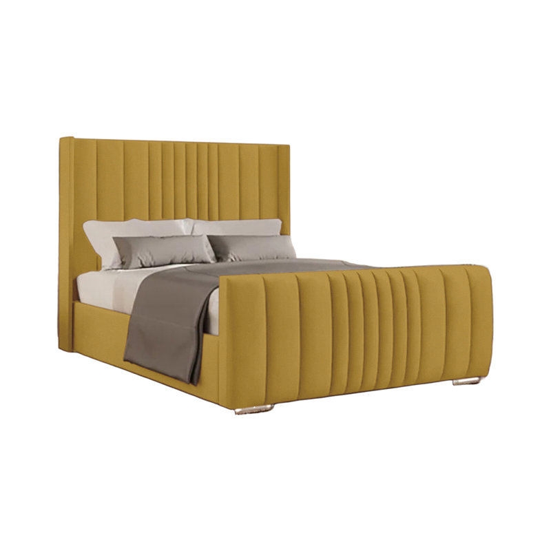 Schwamm Upholstered Bed Frame, Super King (6'), Turmeric