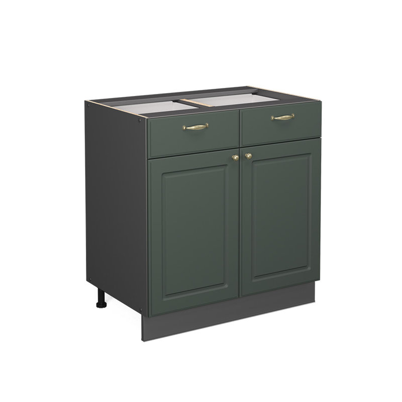 Fame 6 + front green gold country house_80 x 82 x 51.6, Grey/Green