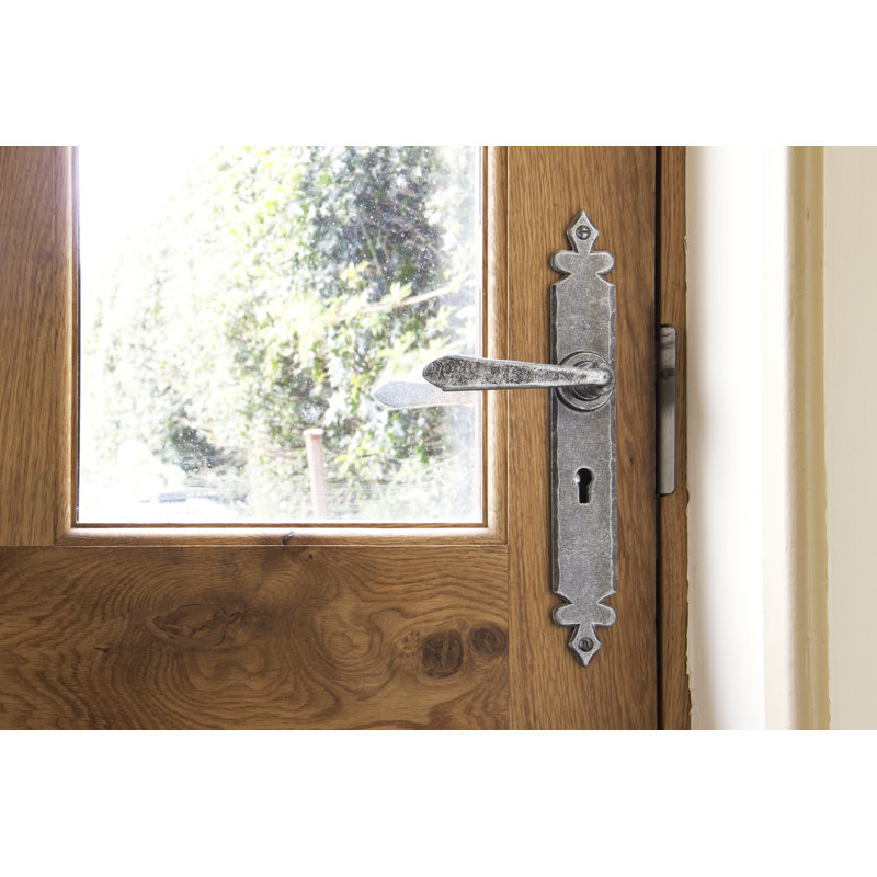 Cromwell Lock Door Handle, Pewter Patina