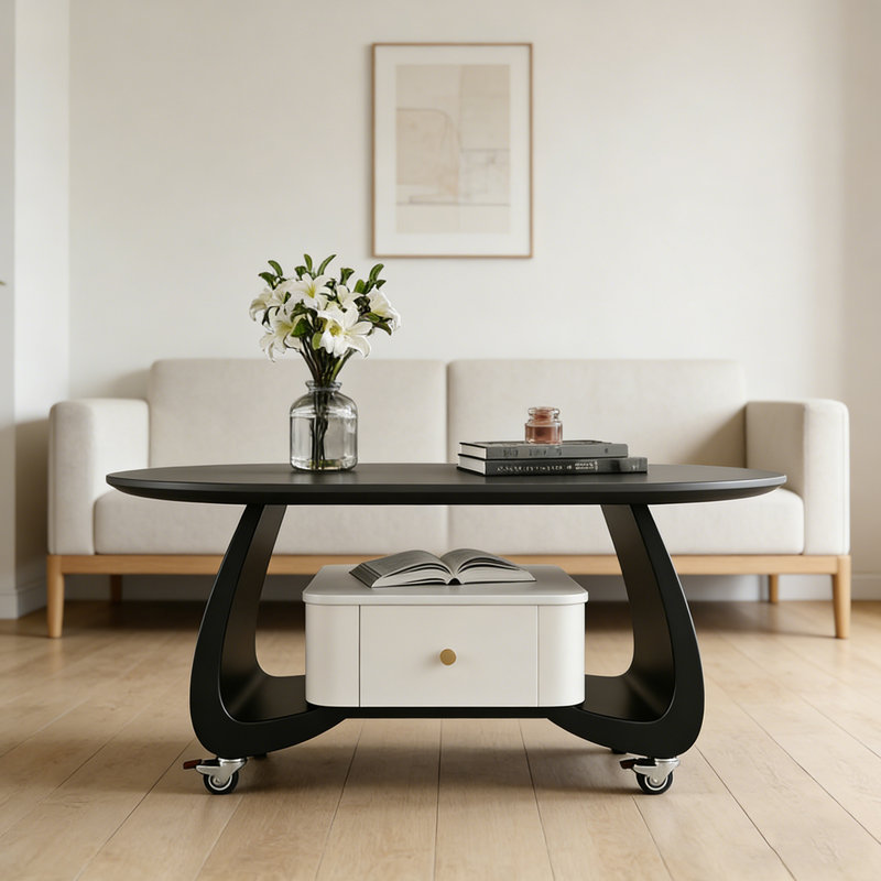 Fralick, H 17,71 po x L 51,18 po x l 27,55 po, Noir / blanc