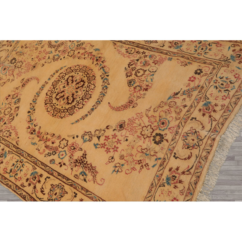 Tapis beige en laine noué à la main 3 pi 5 po x 4 pi 10 po Nain