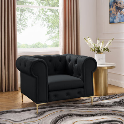 Nicole Miller Siddharth Leather Pu Chesterfield Club Chair