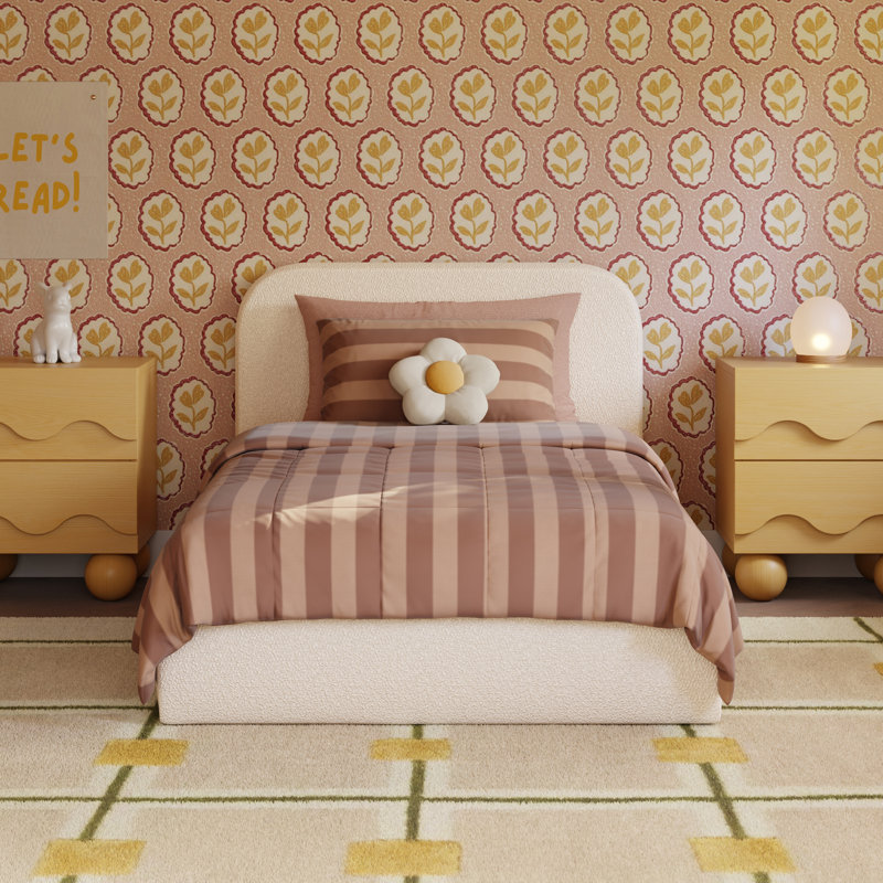 Nara Twin Bed, Performance Ivory Boucle