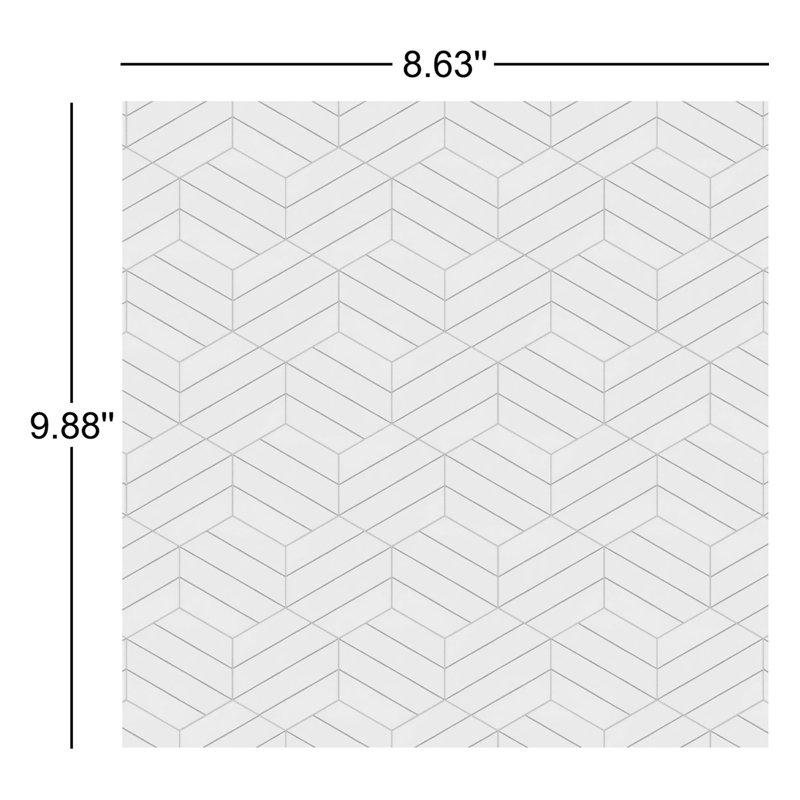 Carreau de porcelaine à motif hexagonal 9 po x 10 po Portas Savona, Blanc / Anthracite