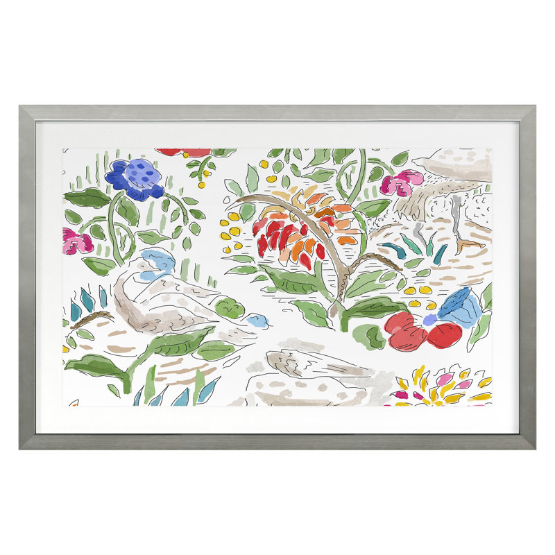 Crane 2 Print by Dana Gibson, 16" H x 24" W, Silver