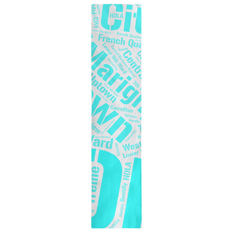 Chemin de table blendtable en coton, 90 po x 16 po, Cyan, Nouvelle-Orléans