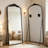 Bronze Arched Full-Length Mirror, 64 X 21 Inches, Baroque Retro Metal Design, Exuding A High-End Feel.