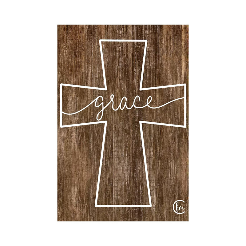 «Grace Cross», art textuel sur toile tendue, H 40 po x l 26 po x P 1,5 po