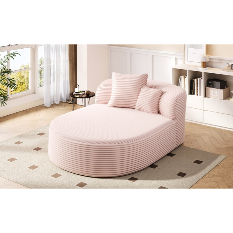 Modern Chaise Lounge Sofa Boneless Couch 51.6" Sofa Bed Compression Sofa Couch With Two Supportive Pillows