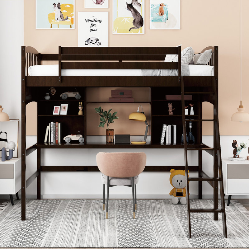 Guagliardo Kids Twin Loft Bed, Espresso