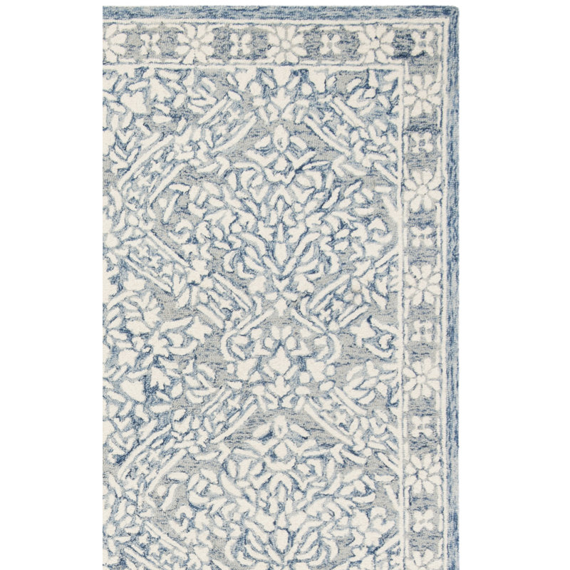 Tapis oriental en laine touffeté à la main Rooney, Rectangle 9 pi x 12 pi