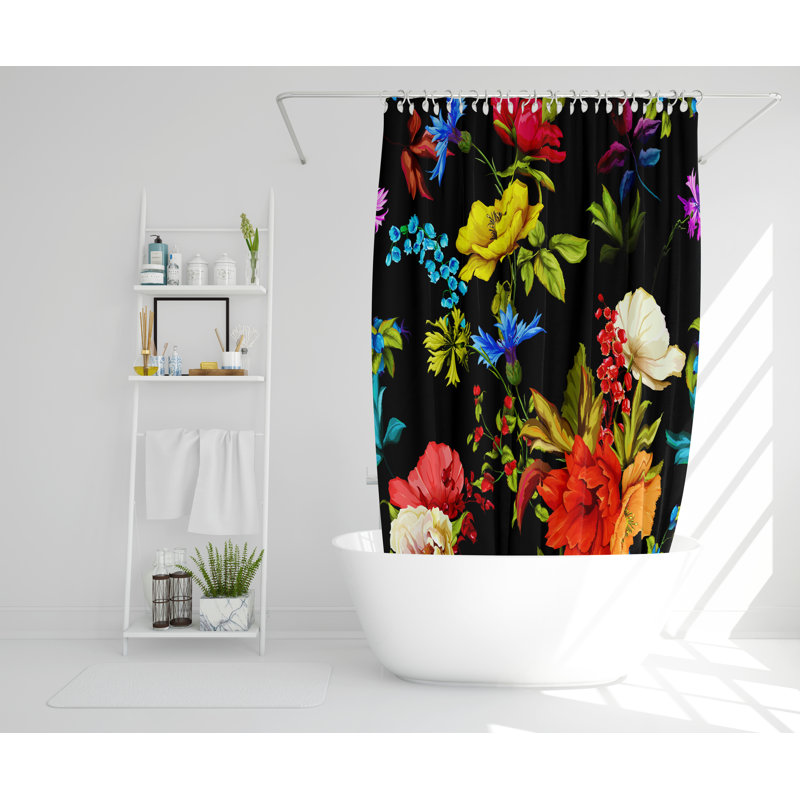 Hua Polyester Shower Curtain Set, 168cm H x 168cm W