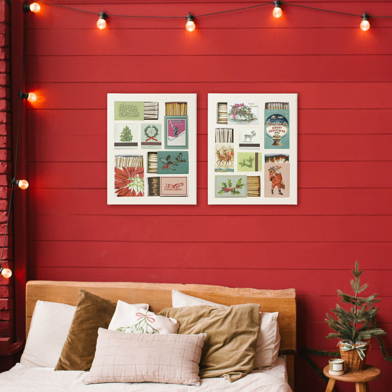 Ensemble de 2 boîtes festives de Noël assorties, par Victoria Barnes, H 30 po x l 24 po