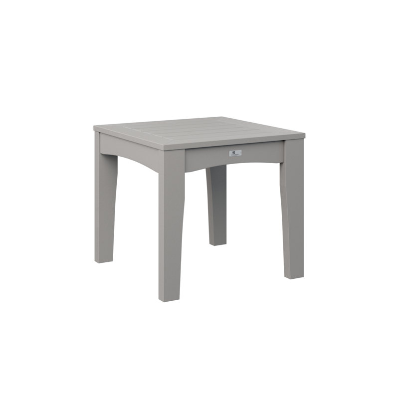 Classic Terrace Outdoor Square End Table, Light Gray