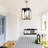 Farmhouse Outdoor Pendant Light, 4-Light Black And Brass Lantern Chandelier Ceiling Light Fixture Adjustable Height Hanging Lighting With Clear Glass For Porch, Kitchen Island, Dining Room, Entryway-833375862