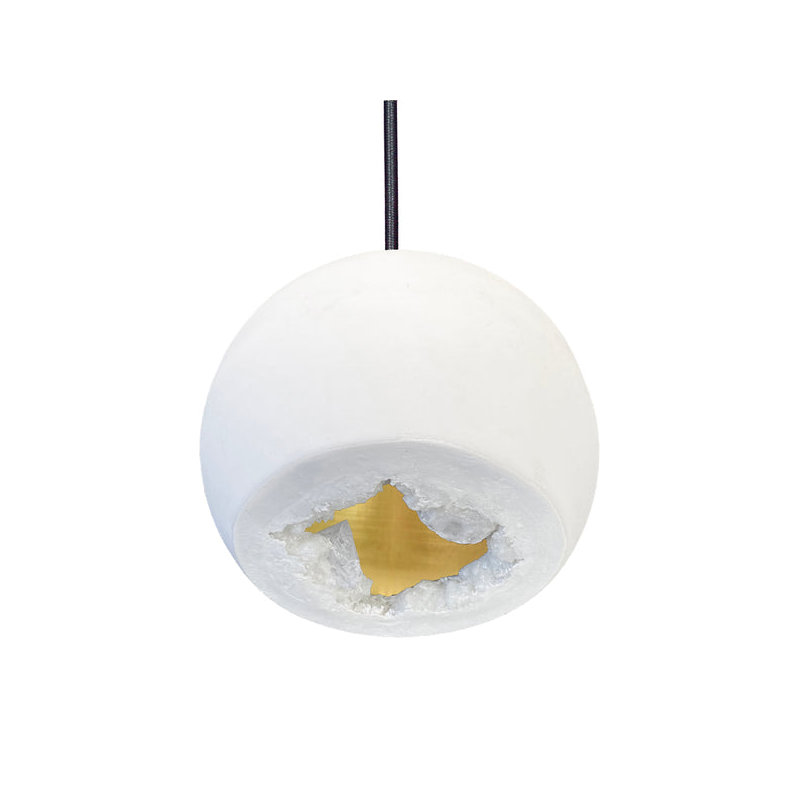 8 - Light Chandelier, Matte White/Brass, 96" H x 24" W x 24" D, Black