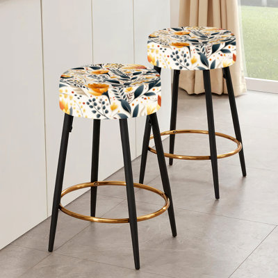 Ensemble de 2 tabourets à imprimé animal