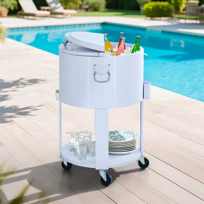 Chariot-refroidisseur à glaçons Sunjoy, Blanc