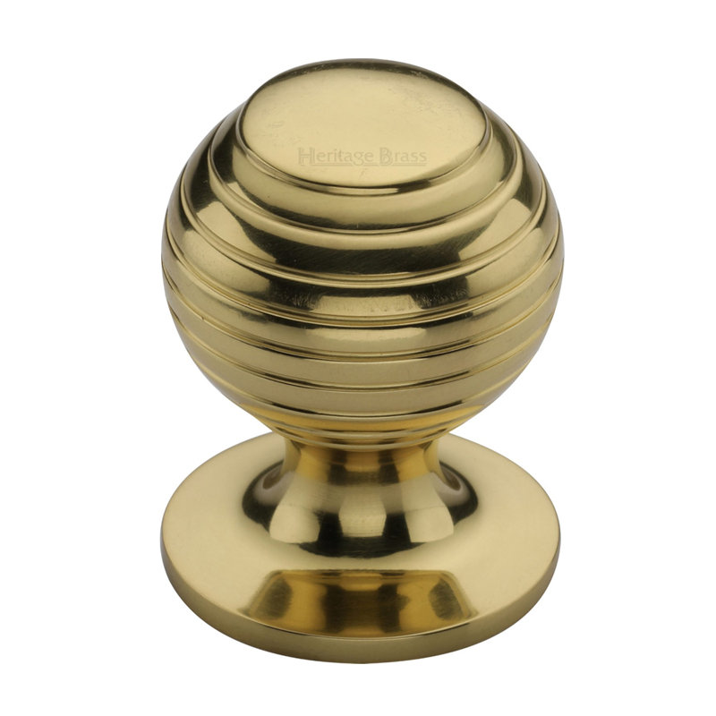 Heritage Cabinet Knob Beehive Design, Polished Brass, 32mm
